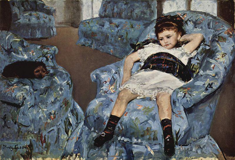 Mary Cassatt Kleines Madchen im blauen Fauteuil oil painting picture